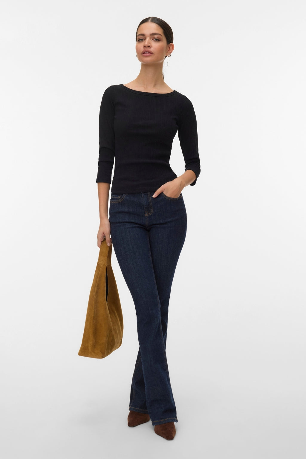 Haut à col bateau Verde - Noir