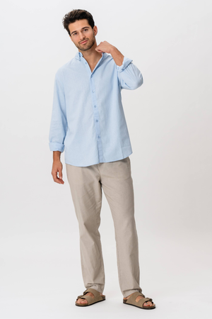 Chemise en lin - bleu clair