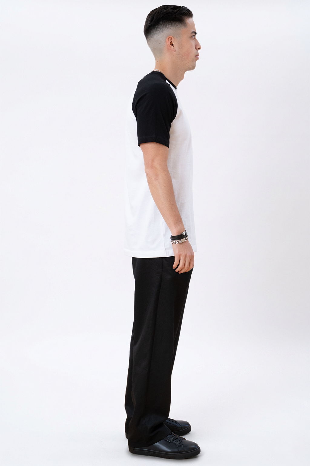 T-shirt Raglan de base - noir et blanc
