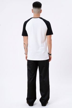 T-shirt Raglan de base - noir et blanc