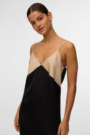 Robe simple à la cheville Joy - Contraste noir ciment