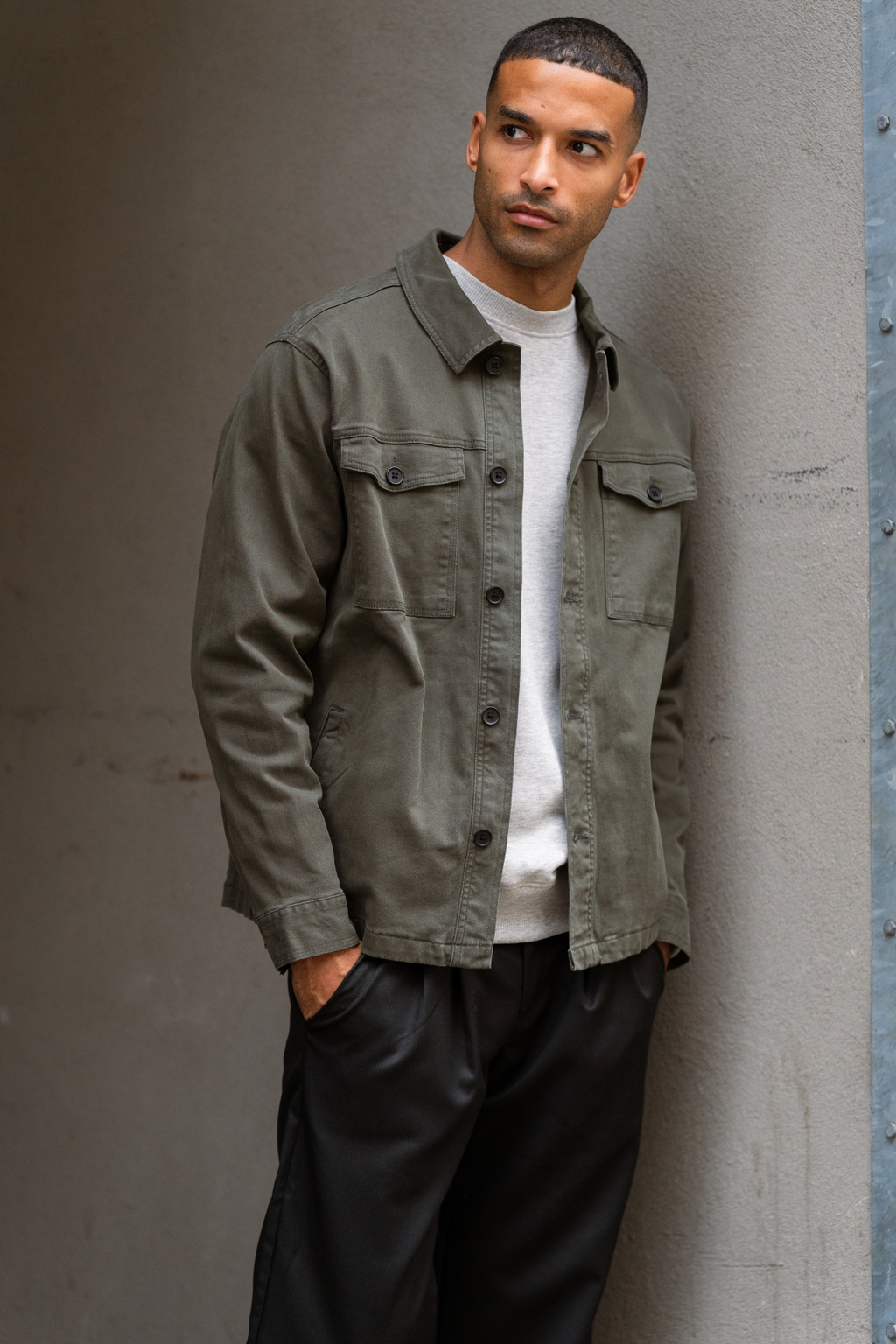 Twill Overshirt - Dark Olive