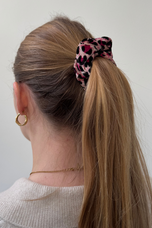 Scrunchie léopard - rose