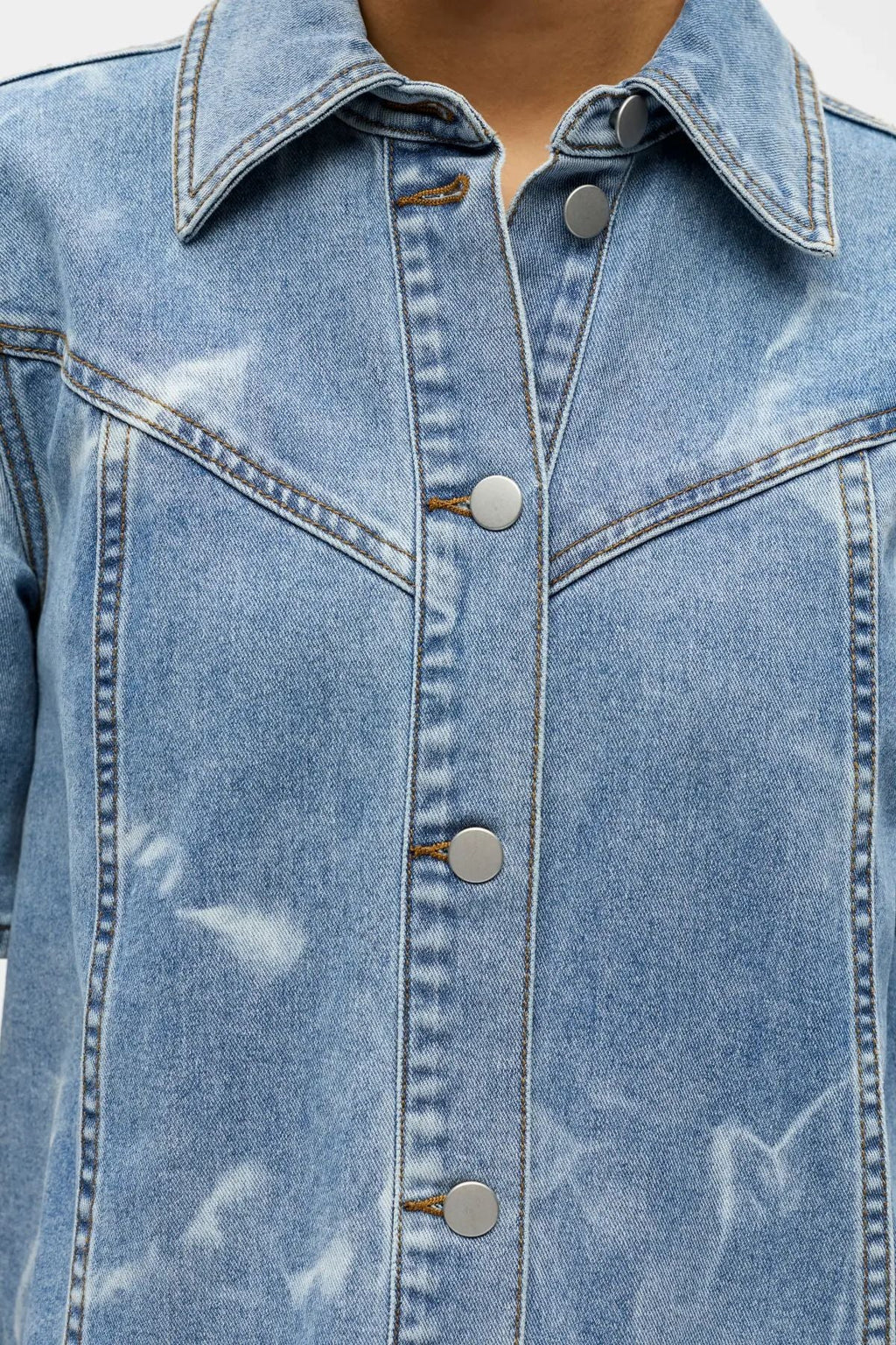 Robe courte en jean Claudia - Denim bleu clair