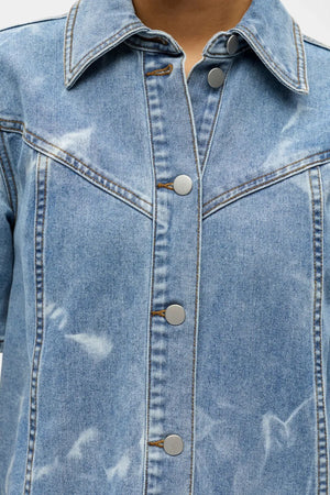 Robe courte en jean Claudia - Denim bleu clair