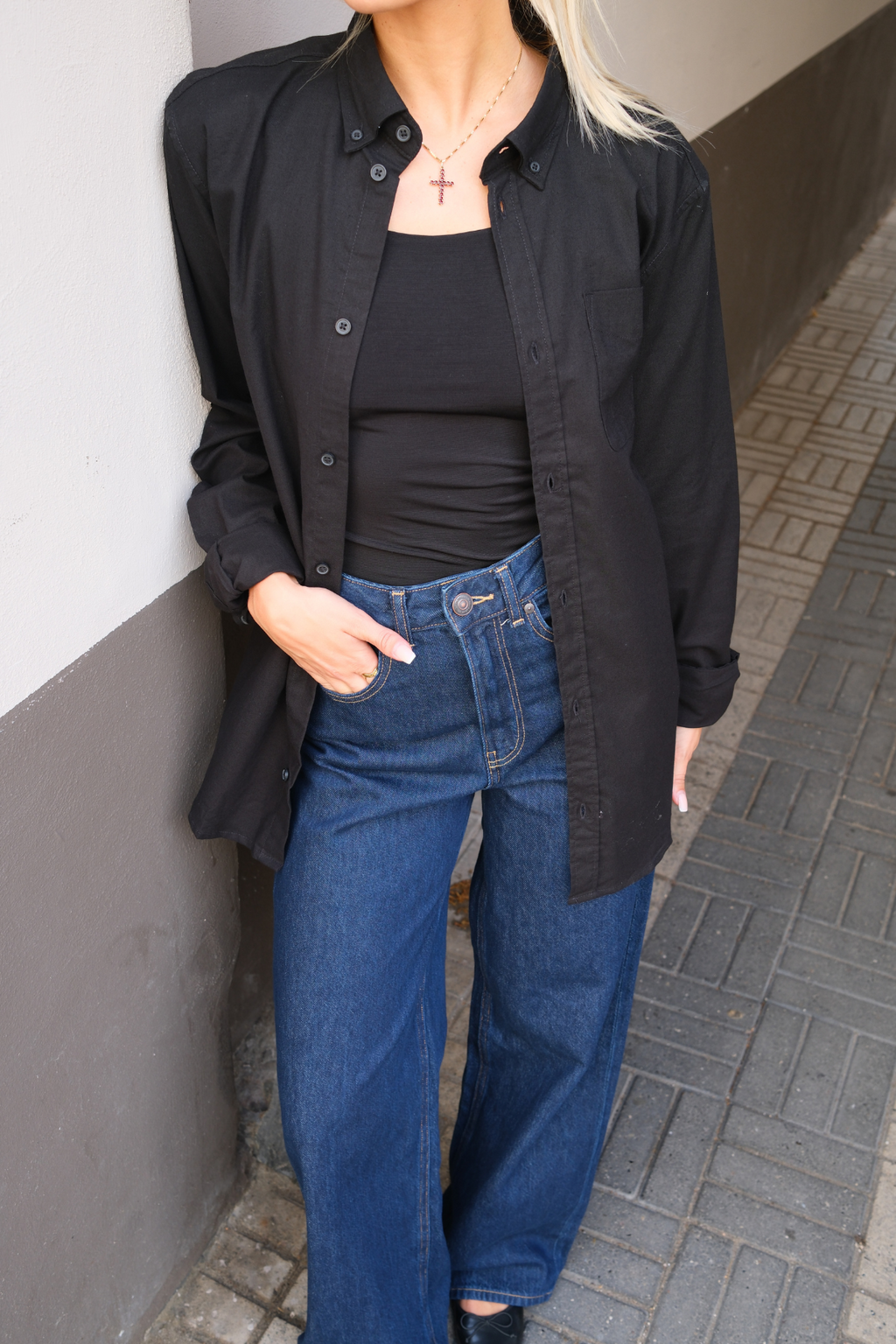 Boyfriend Oxford Shirt - Black