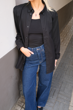 Boyfriend Oxford Shirt - Black