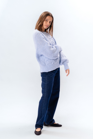 Emma Cable Knit - Sky Blue
