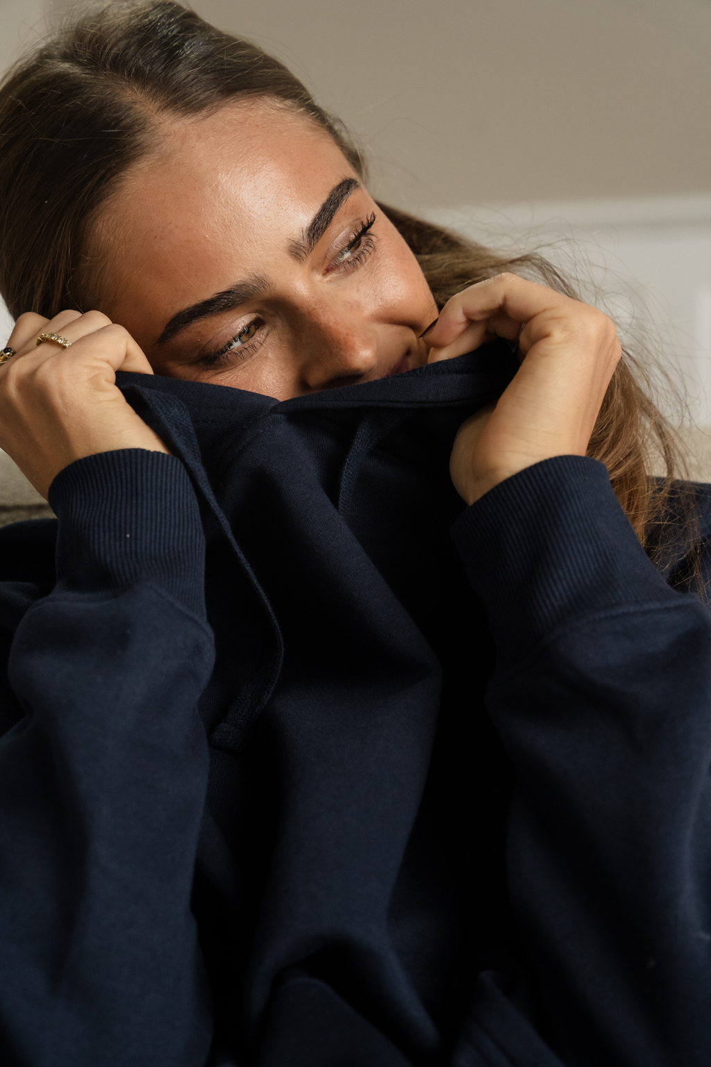 Sweat à capuche essentiel - Marine