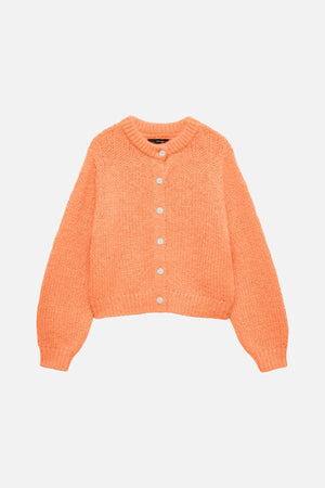 Wilo O-Neck Cardigan - Cantaloup