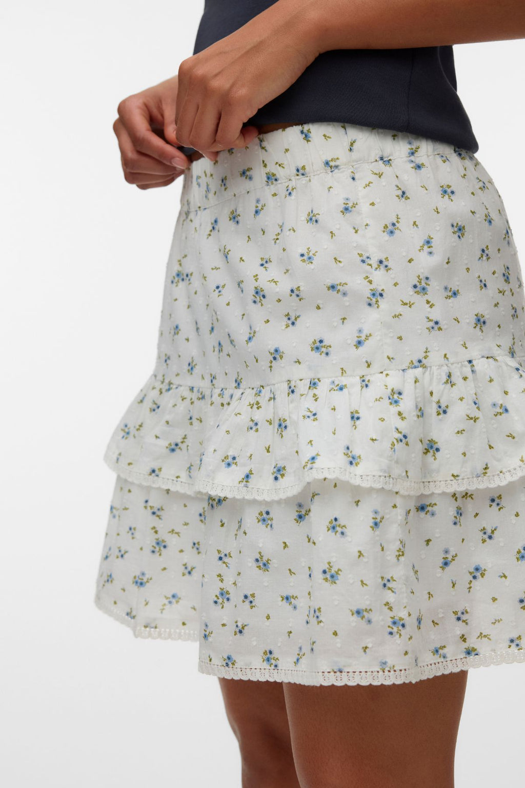 Jupe Courte Rine - Blanche Neige - Jaspe Bleu Marguerite