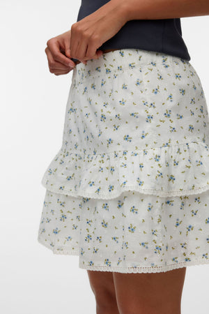 Jupe Courte Rine - Blanche Neige - Jaspe Bleu Marguerite