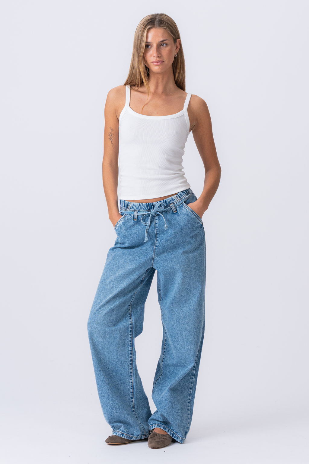 Nicole Baggy Jeans - Medium Blue