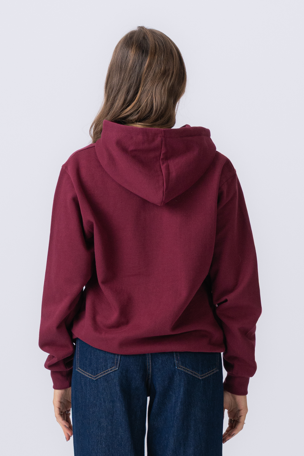 Sweat à capuche Zip de base - Bourgogne