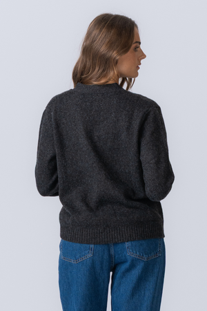 Cardigan tricoté - Melange gris foncé