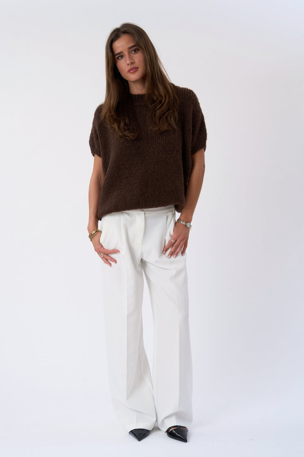 Tricot à manches courtes Chloé - Chocolat