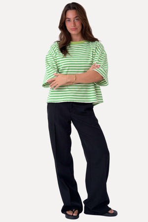 T-Shirt Zoé - Vert/Blanc
