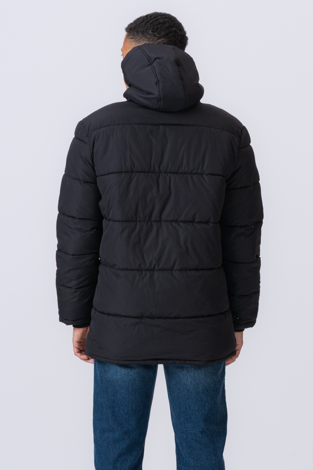 Long Puffer Jacket - Black