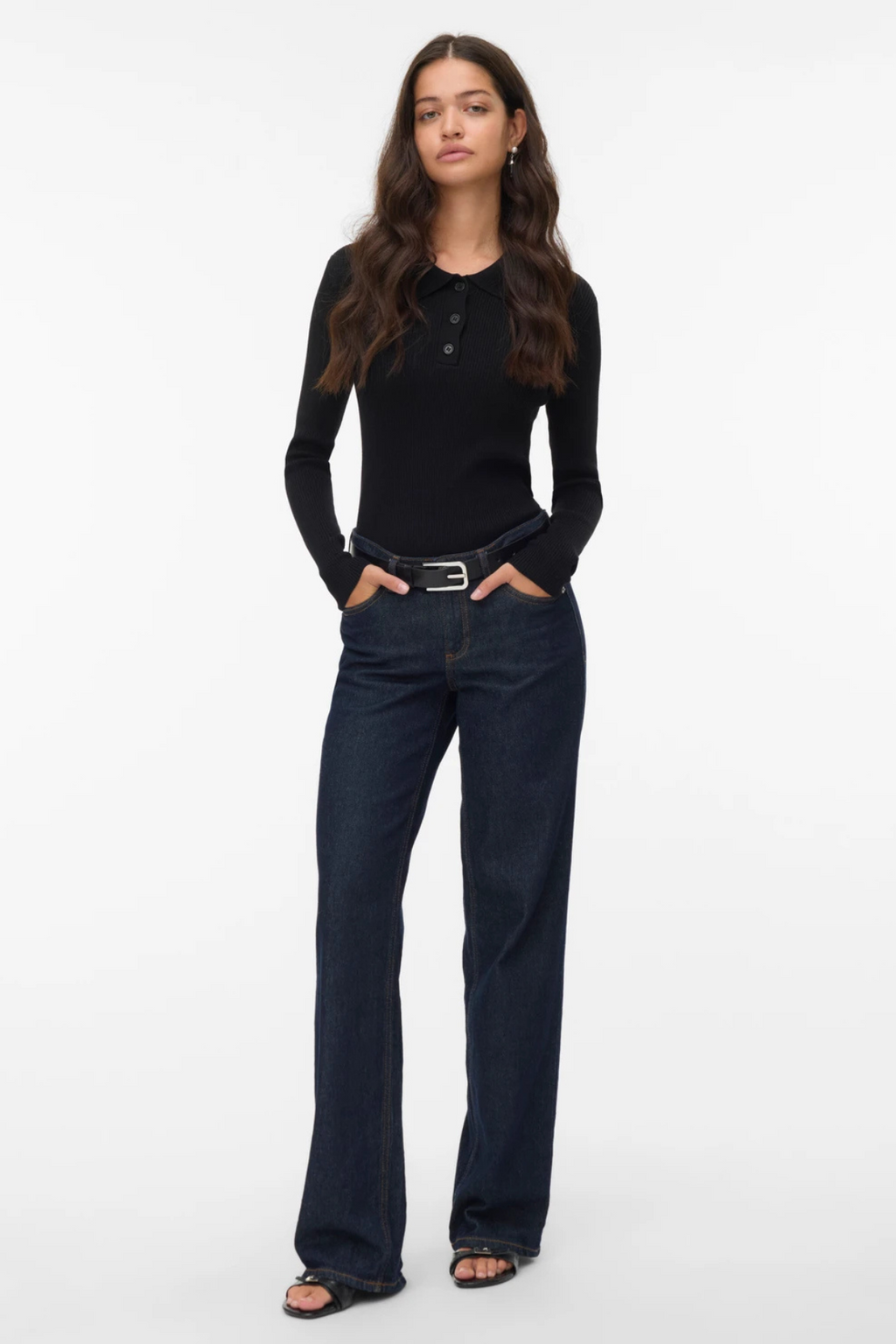 Silje Poloneck Pullover - noir