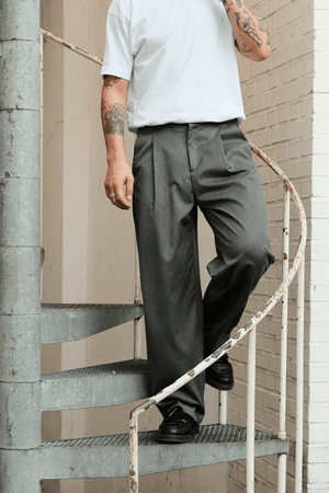 Costume large plissé Pants - Gris clair