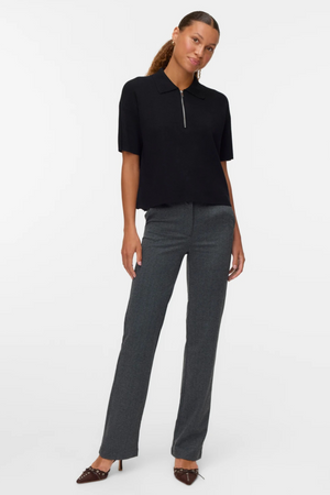 Gold 2/4 Poloneck Pullover - Black