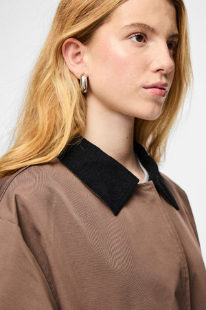 Veste Longue Légère Jorma - Café Quartz Noir
