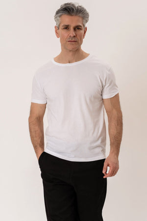 T-shirt à col profond - Blanc