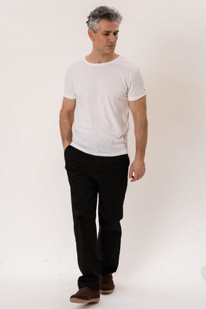 T-shirt à col profond - Blanc