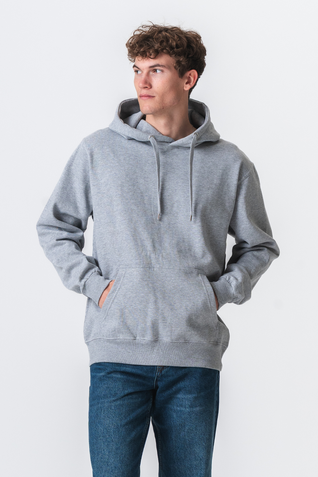 Sweat à capuche de base - gris clair