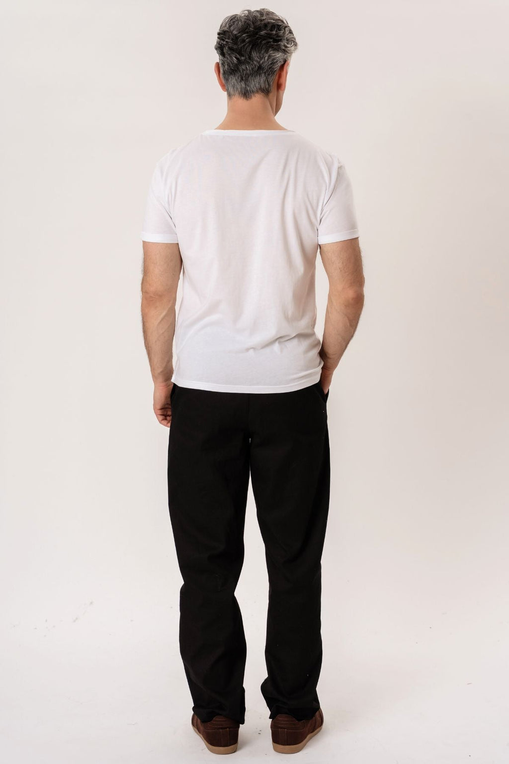 T-shirt à col profond - Blanc