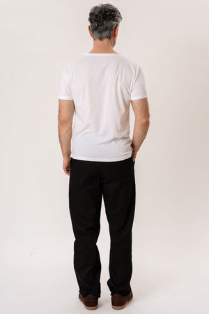 T-shirt à col profond - Blanc