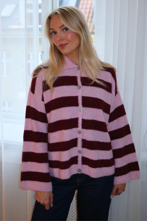 Josie Polo Knit - Rose/Bordeaux