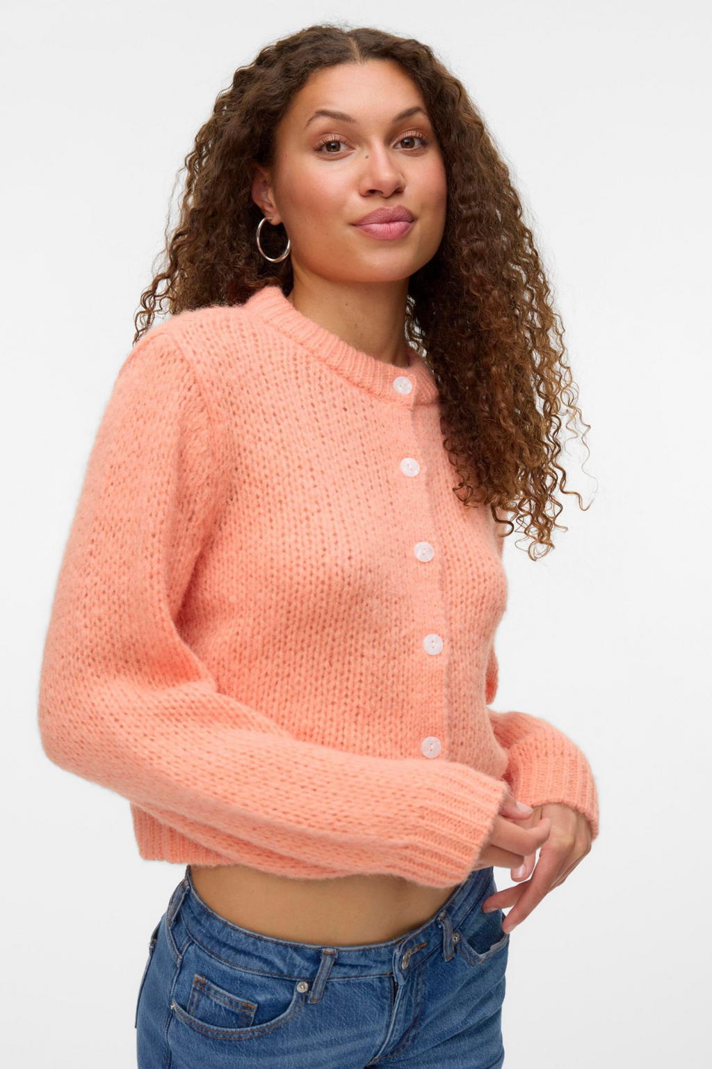Wilo O-Neck Cardigan - Cantaloup