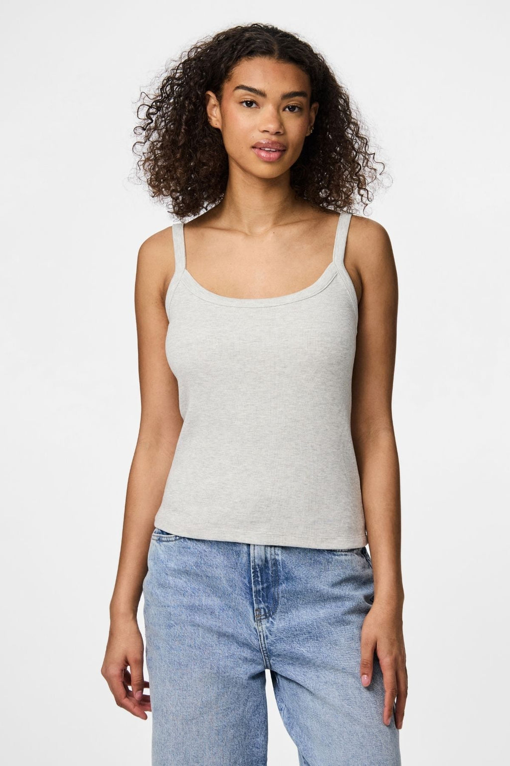 May Strap Top - Light Grey Melange
