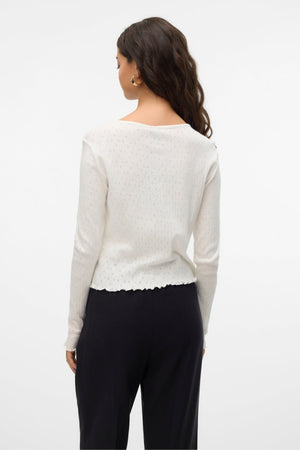 Isa O-Neck Cardigan - Snow White