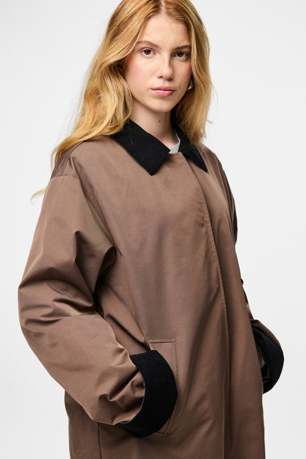 Veste Longue Légère Jorma - Café Quartz Noir