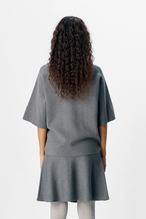 Jupe à tricot courte Reynard HW - mélange gris moyen