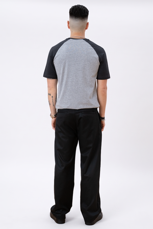 T-shirt Raglan de base - Gris de la lumière noire