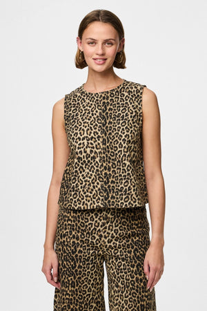 Saume Denim Top - Poivre blanc Leo