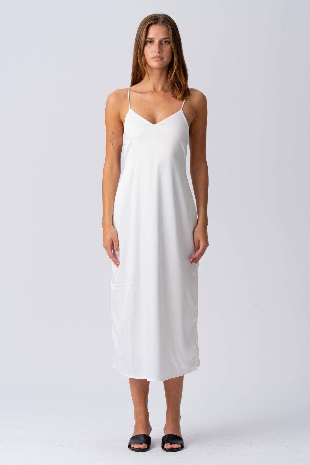 Robe de sangle Elina - blanc