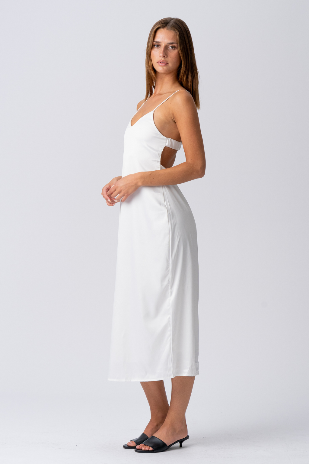 Robe de sangle Elina - blanc