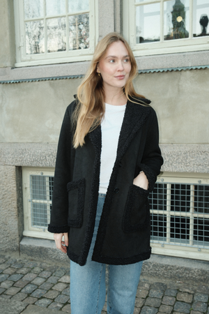 Manteau en shearling - Noir