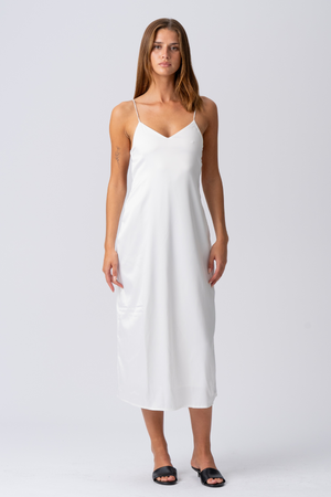 Robe de sangle Elina - blanc