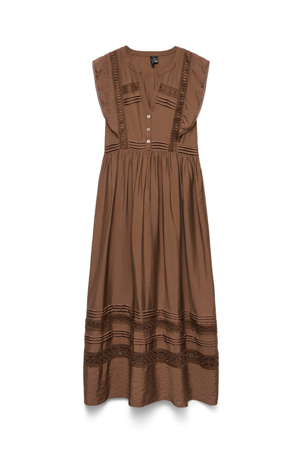 Robe cheville à bande Jules - Marron cacao