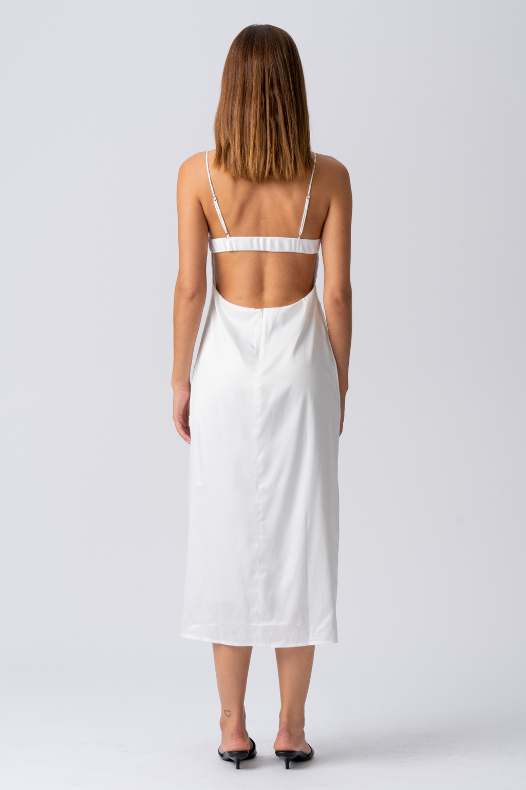 Robe de sangle Elina - blanc
