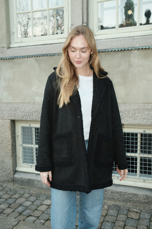 Manteau en shearling - Noir