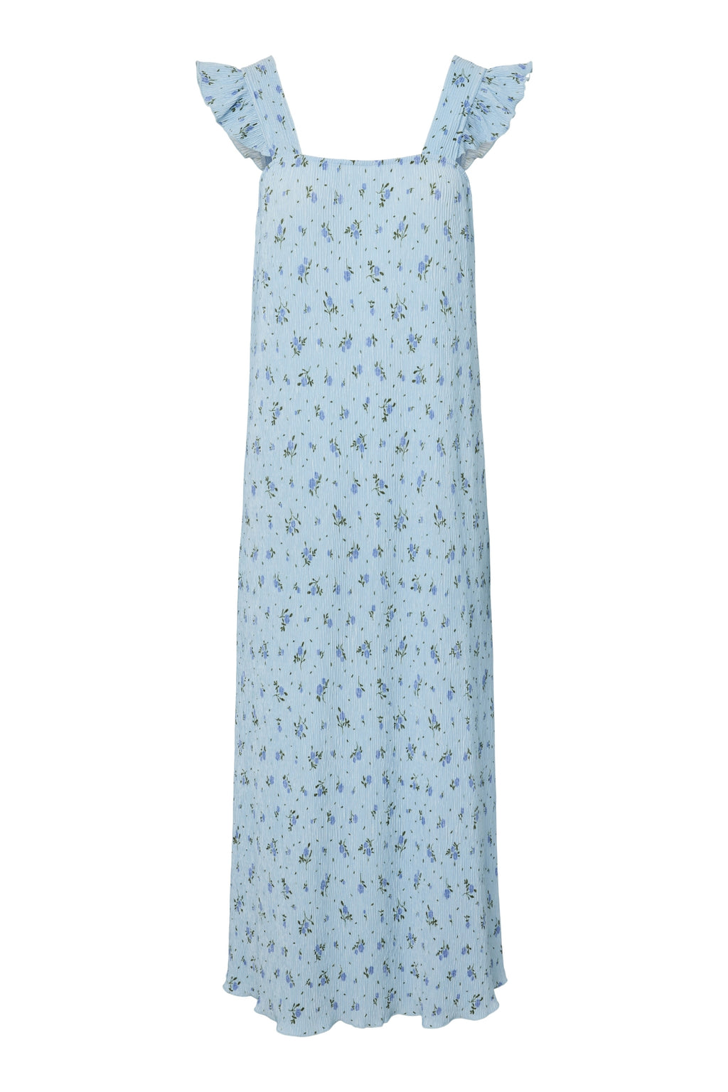 Flora Strap Flounce Dress - Cashmere Blue