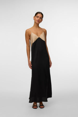 Robe simple à la cheville Joy - Contraste noir ciment