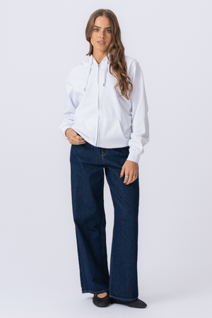 Basic Hoodie zip - blanc