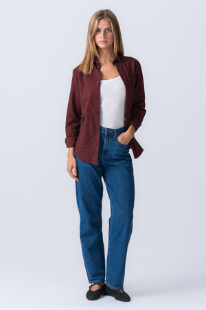 Boyfriend Oxford Shirt - Bourgogne